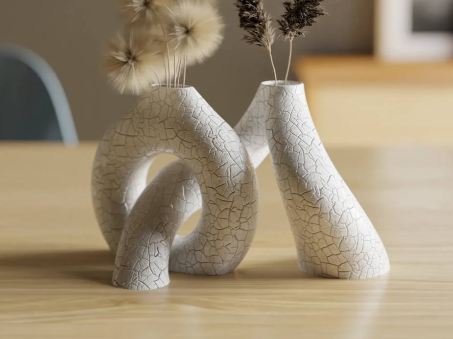Intersect: Floreros con Formas Intercaladas y Texturizadas