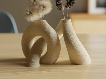 Intersect: Floreros con Formas Intercaladas y Texturizadas