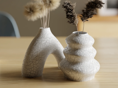 Jarrones Impresos en 3D con Filamento Ecológico y Textura Natural