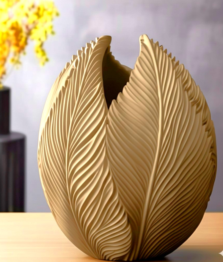 Apulia: Florero ecológico impreso en 3D: diseño texturizado y elegancia sostenible
